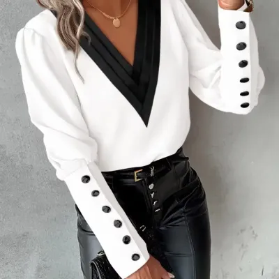  LONG SLEEVED BUTTON UP WOMEN'S SHIRT